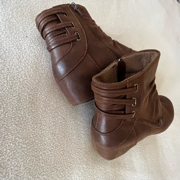 Size 10 Wedge heel brown Salena ankle booties - Picture 8 of 10